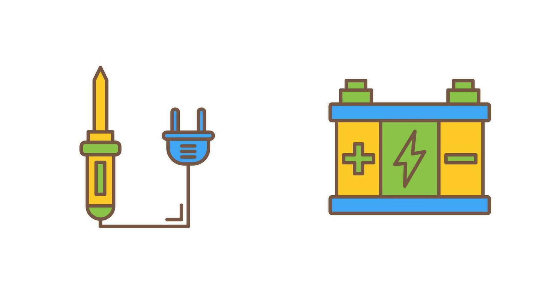 Soldering and Battery Icon vector