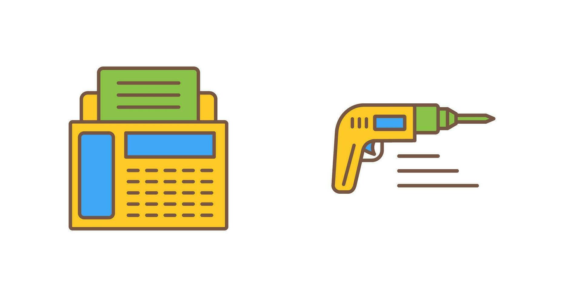 Fax Machine and Drill Icon vector