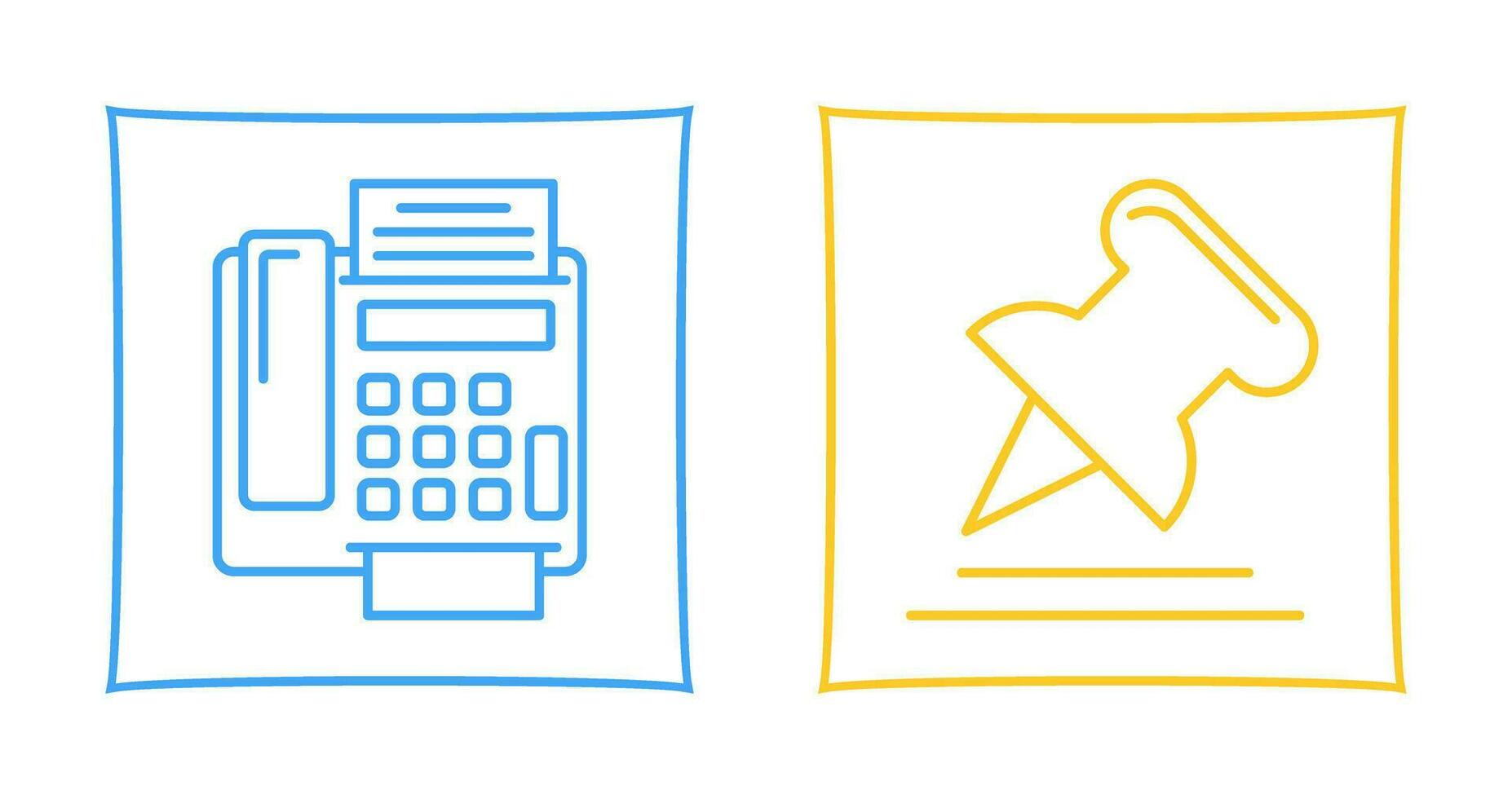 Fax Machine and Pin Icon vector