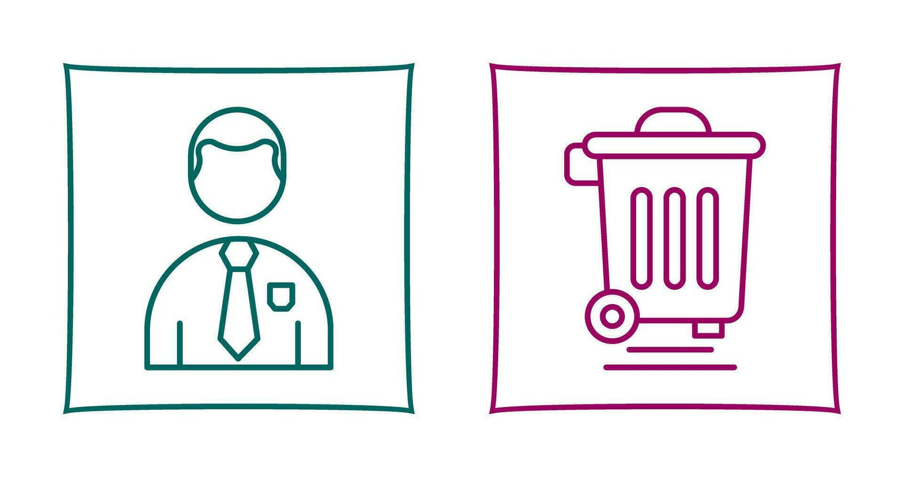 Employee and Dustbin Icon vector