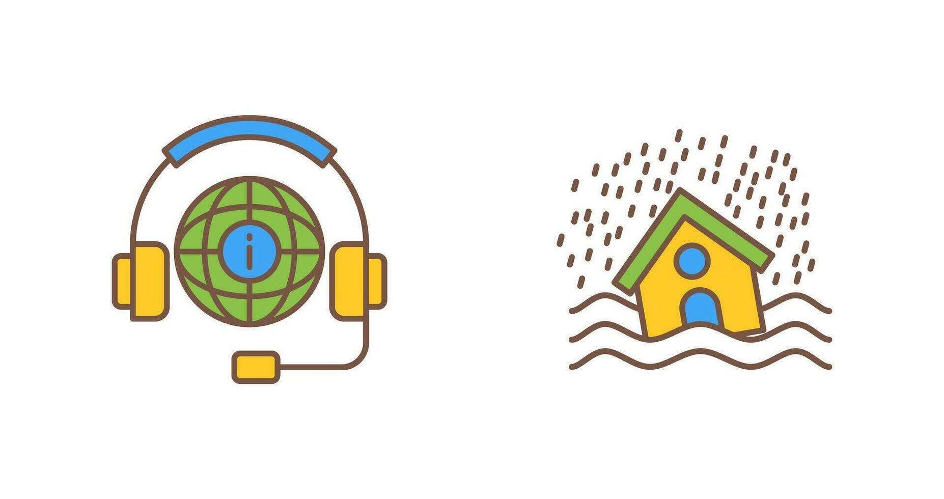 Call Center and Disaster Icon vector