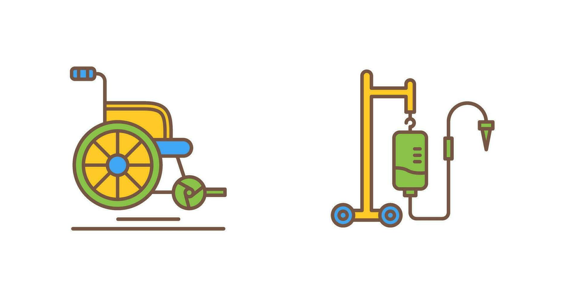 Wheel Chair and Intravenous Icon vector