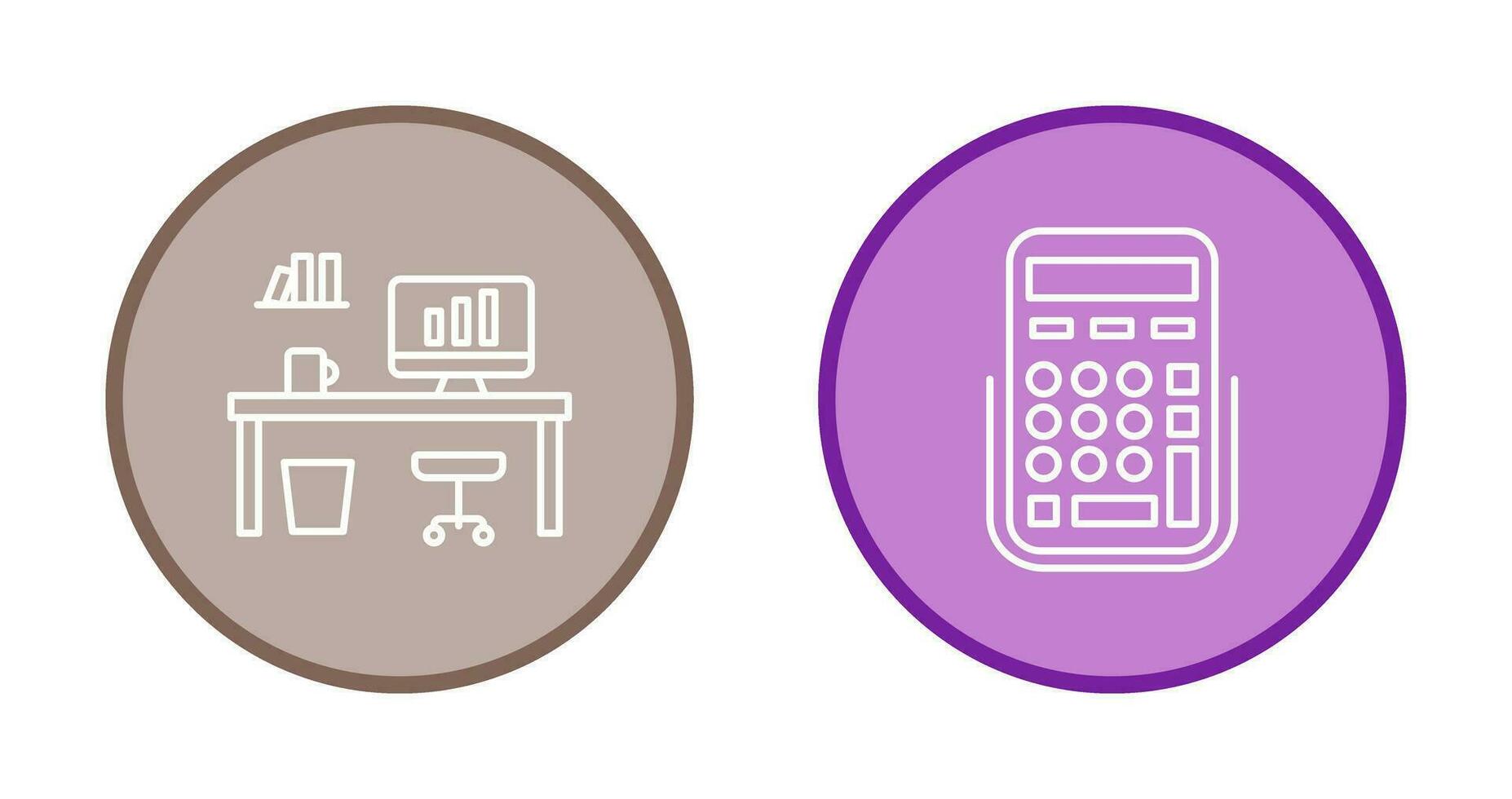 Office Desk and Calculator Icon vector