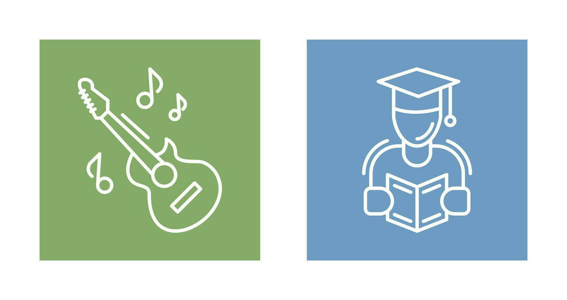 Learning and Guitar Icon vector