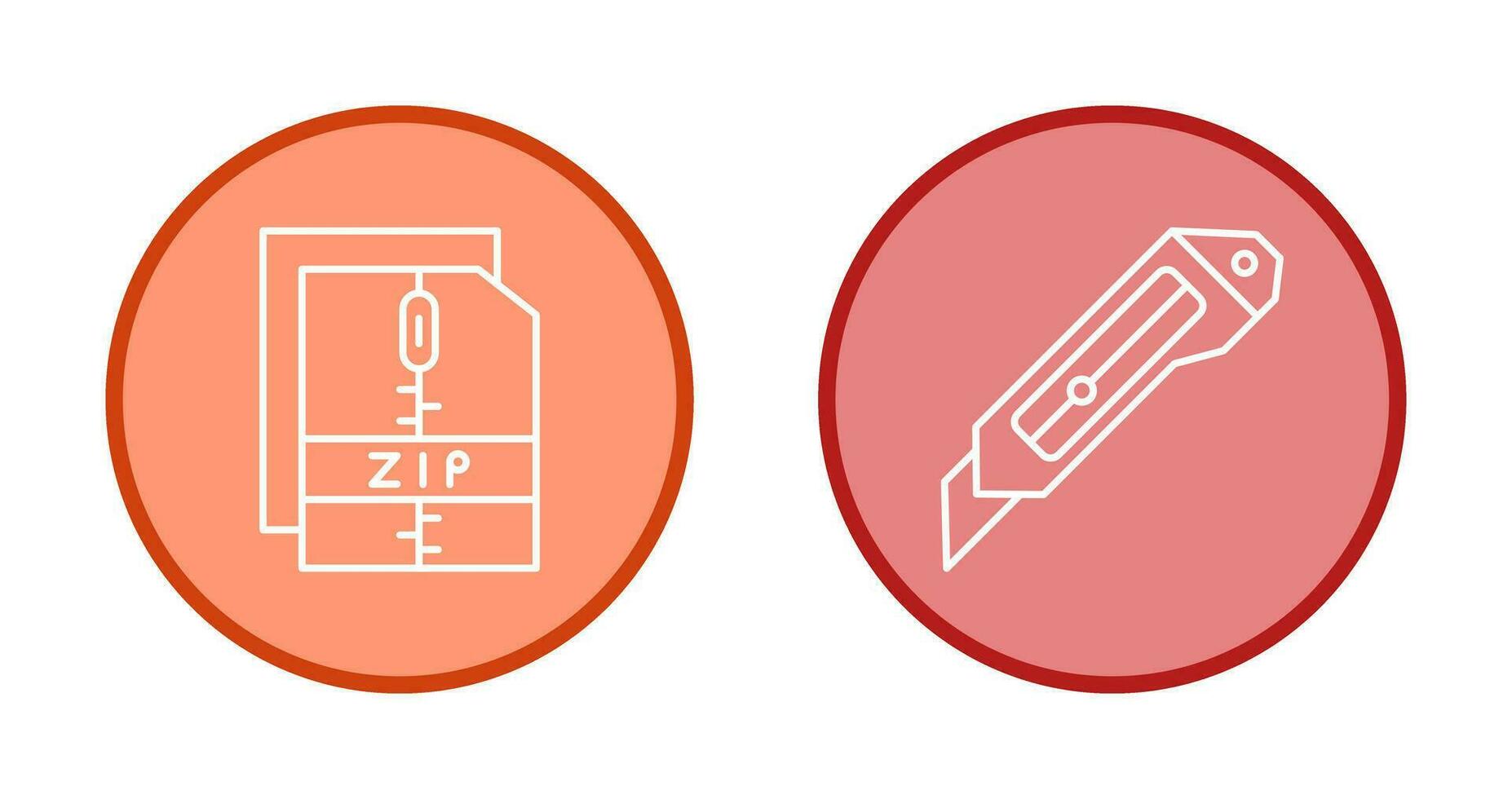 Cutter and Zip File Icon vector