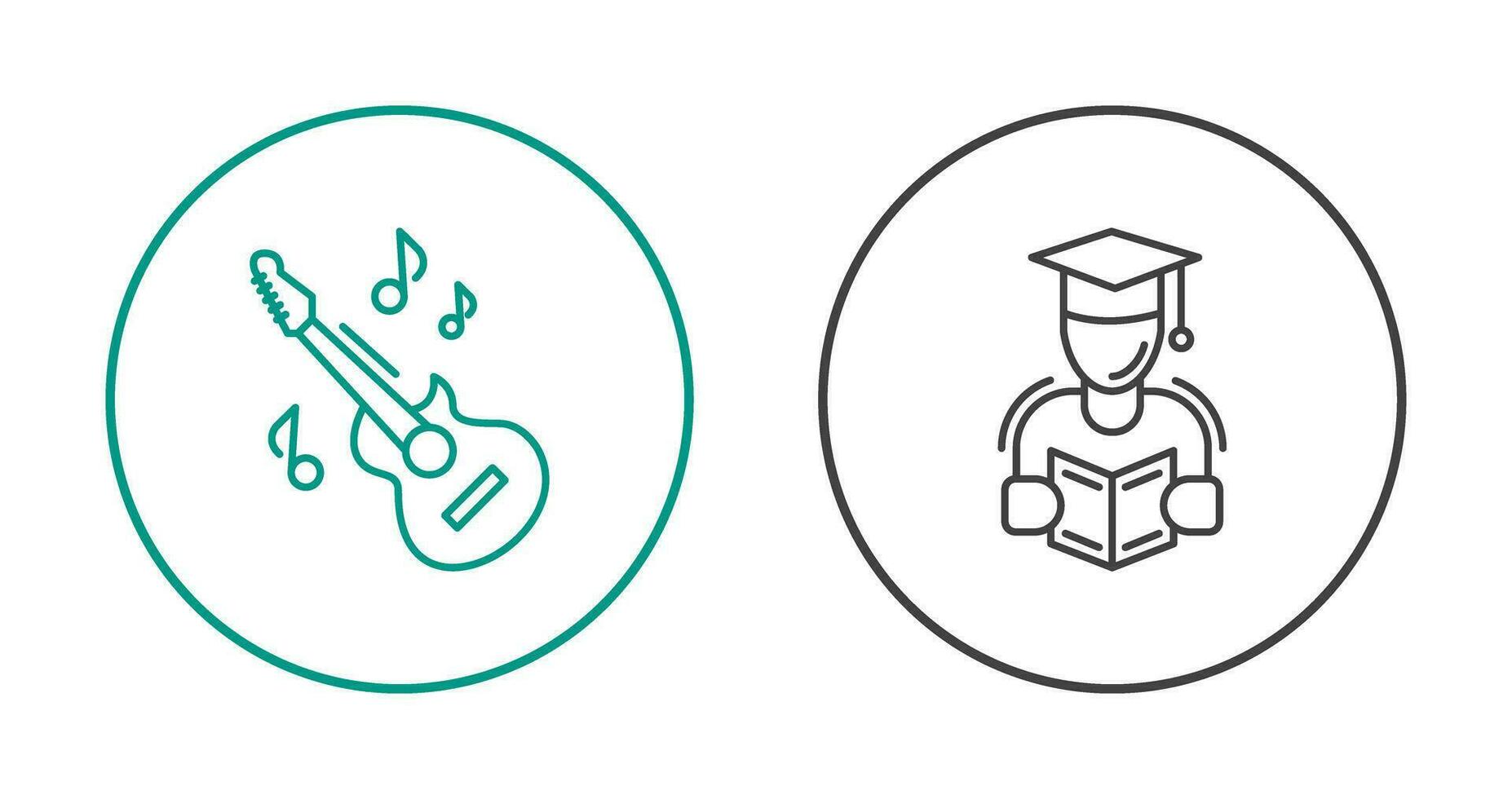 Learning and Guitar Icon vector
