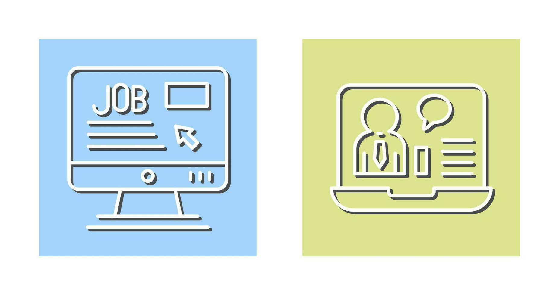 Online Job and Online Job Interview Icon vector