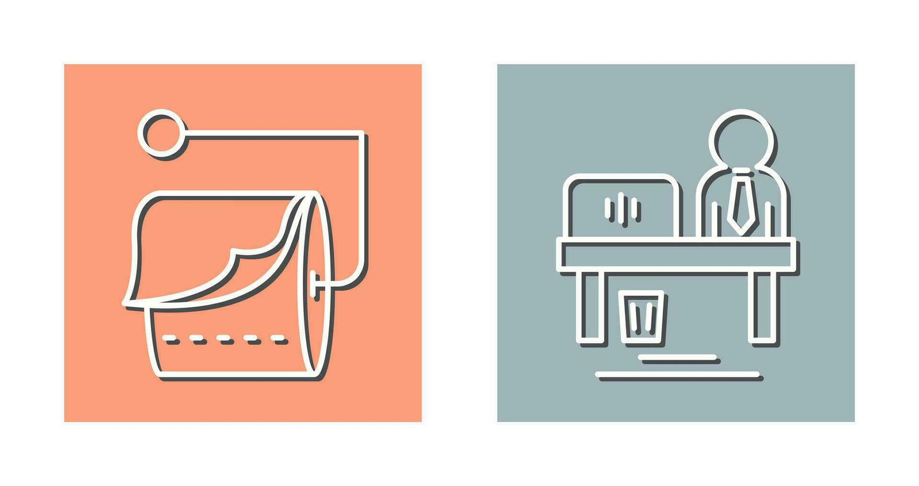 Tissue Roll and Worker Icon vector