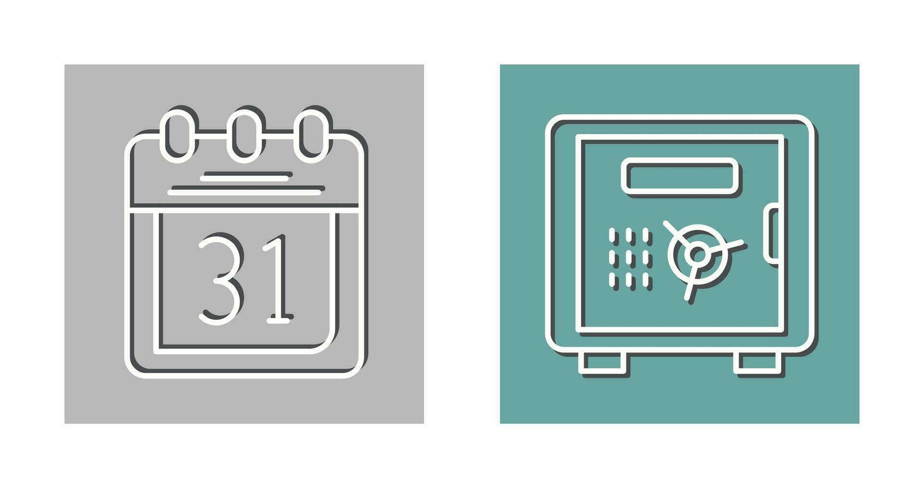 Calendar and Safe Box Icon vector