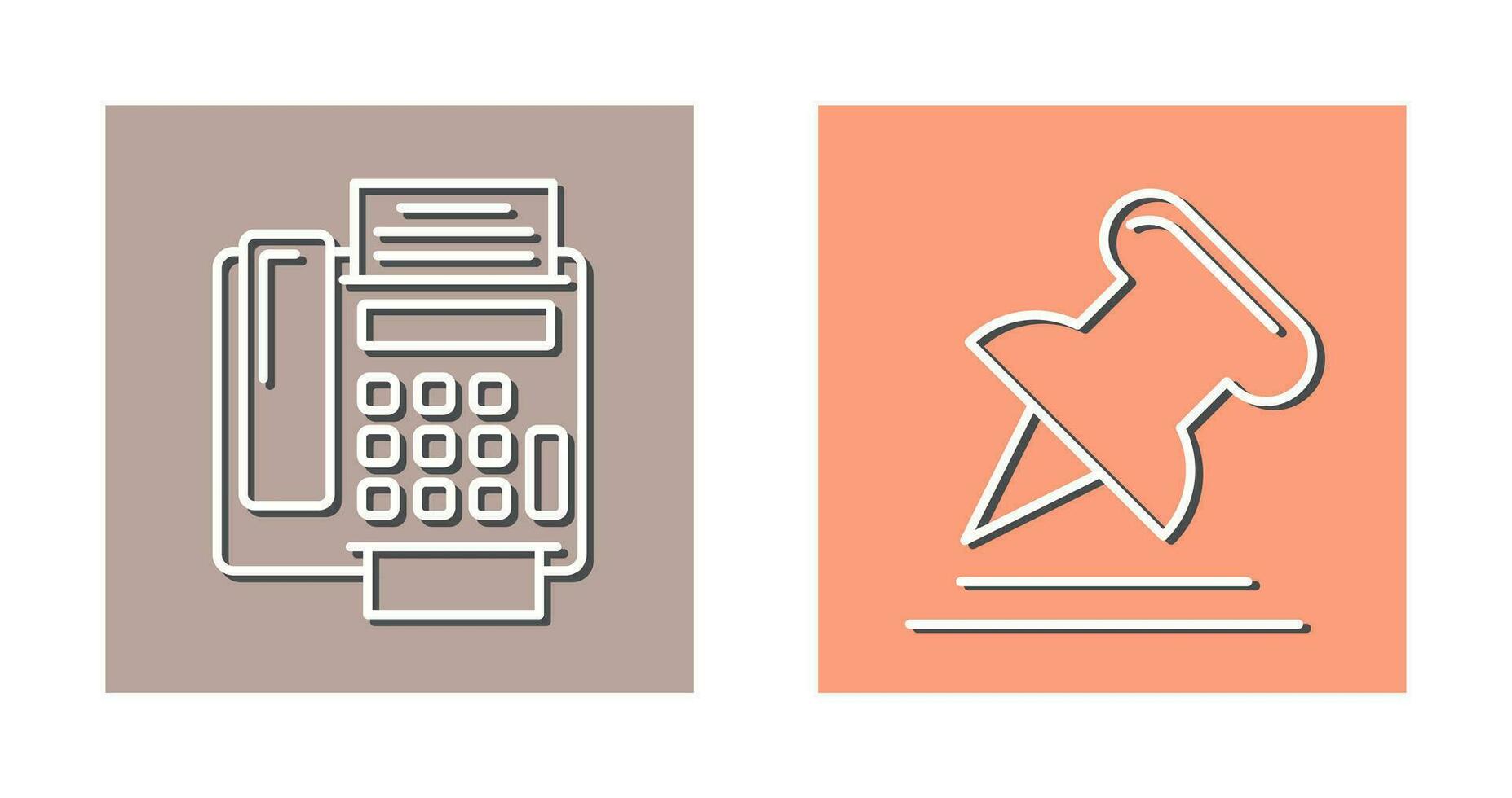 Fax Machine and Pin Icon vector