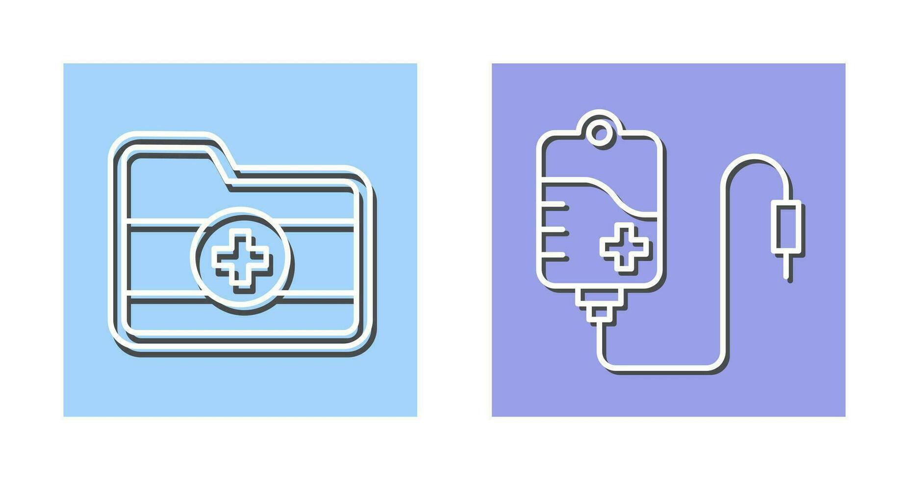 Folder and Blood Bag Icon vector