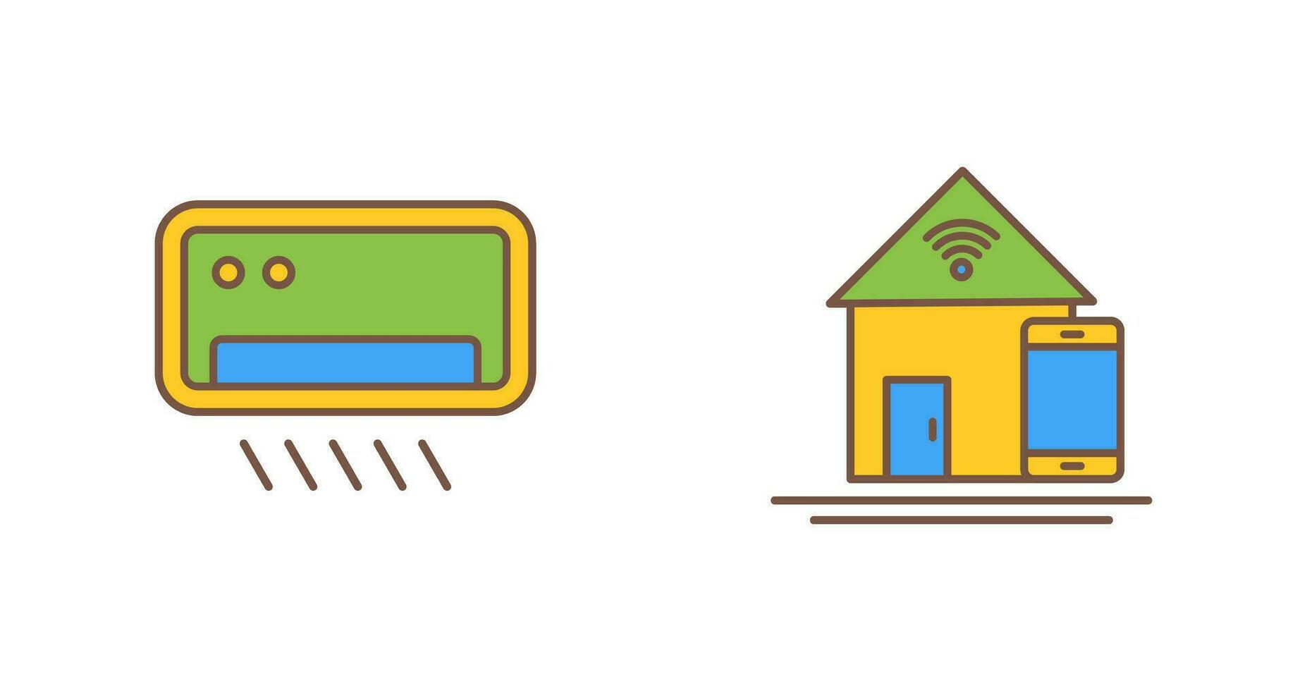 Air Conditioner and Home Automation Icon vector