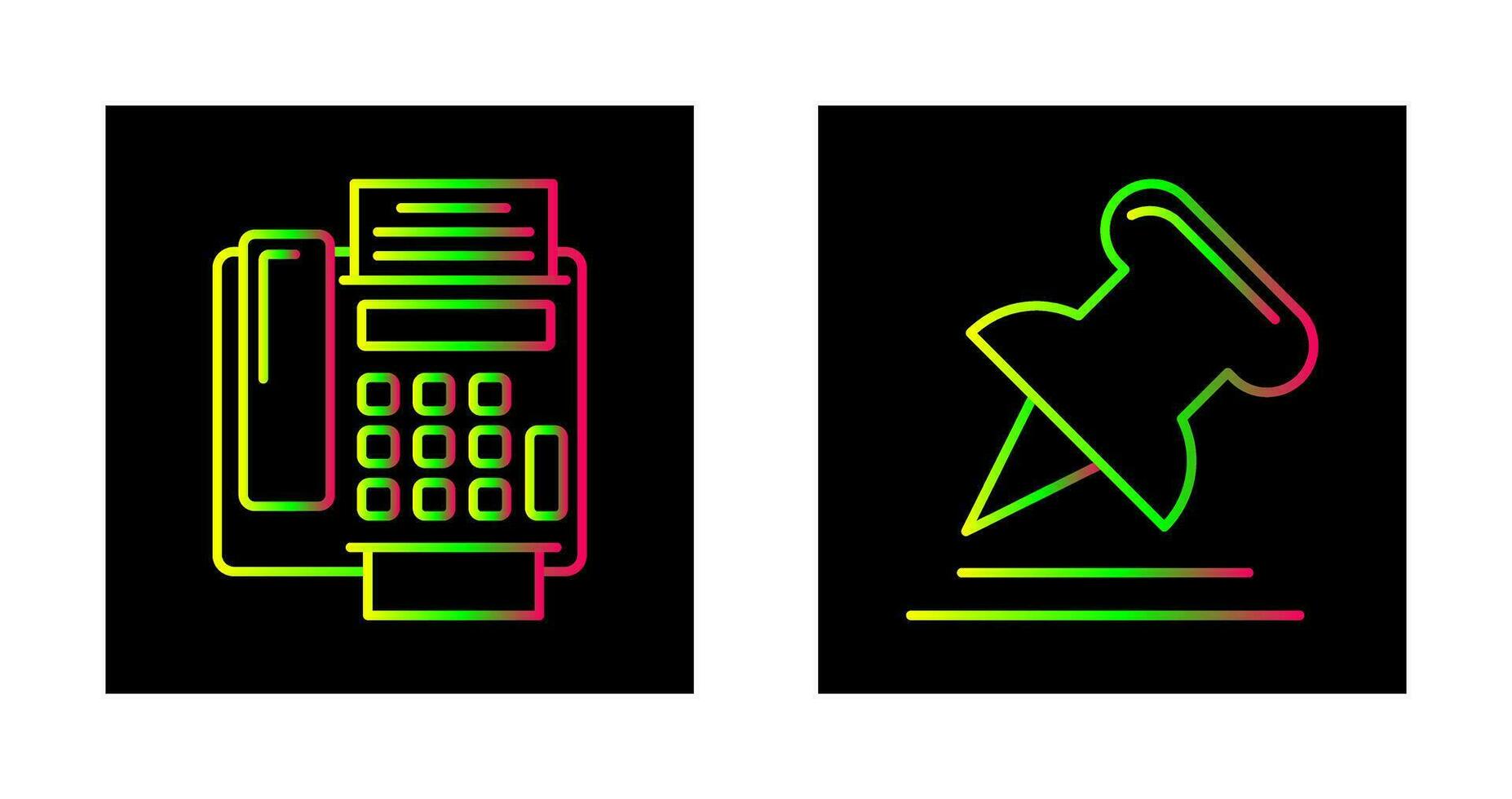 Fax Machine and Pin Icon vector