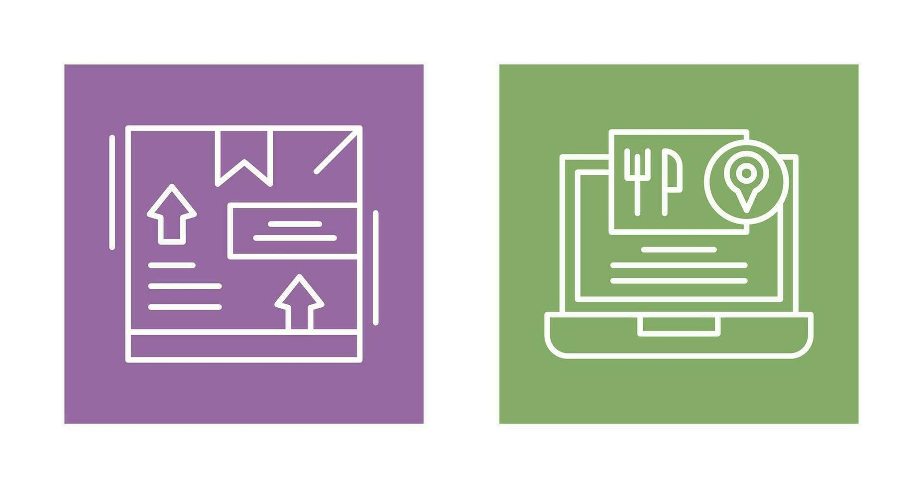 delivery box and food delivery Icon vector