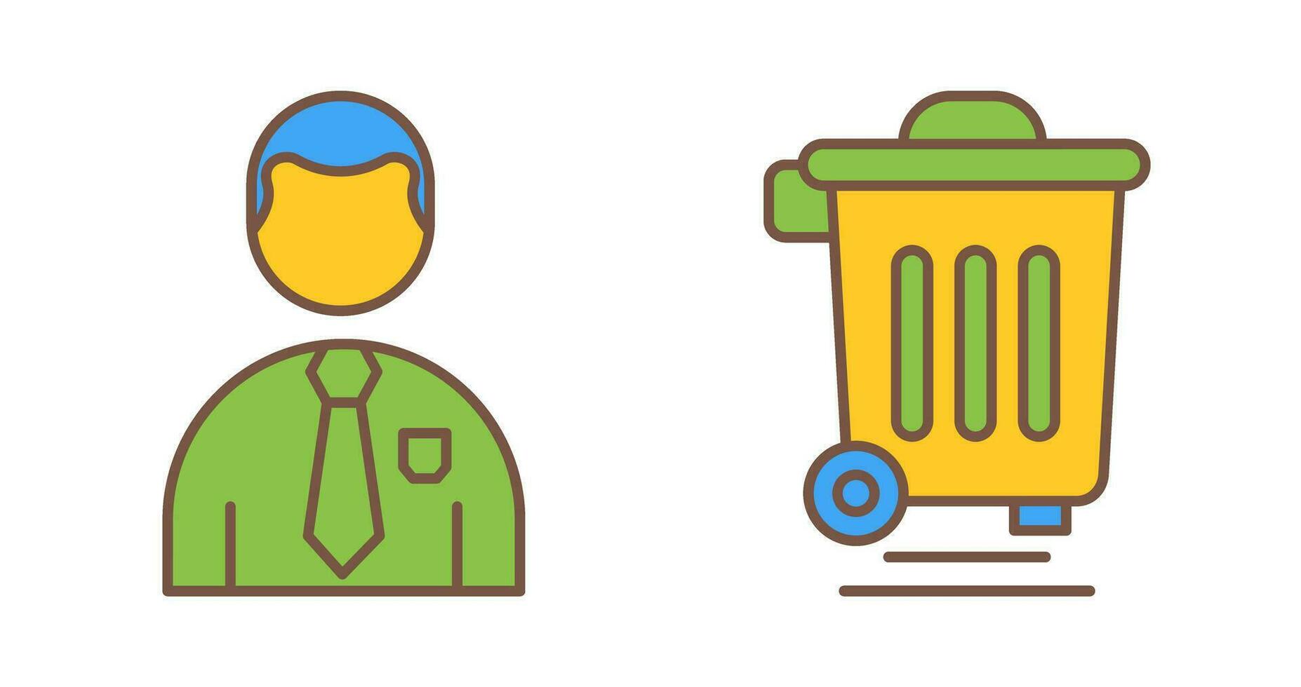 Employee and Dustbin Icon vector
