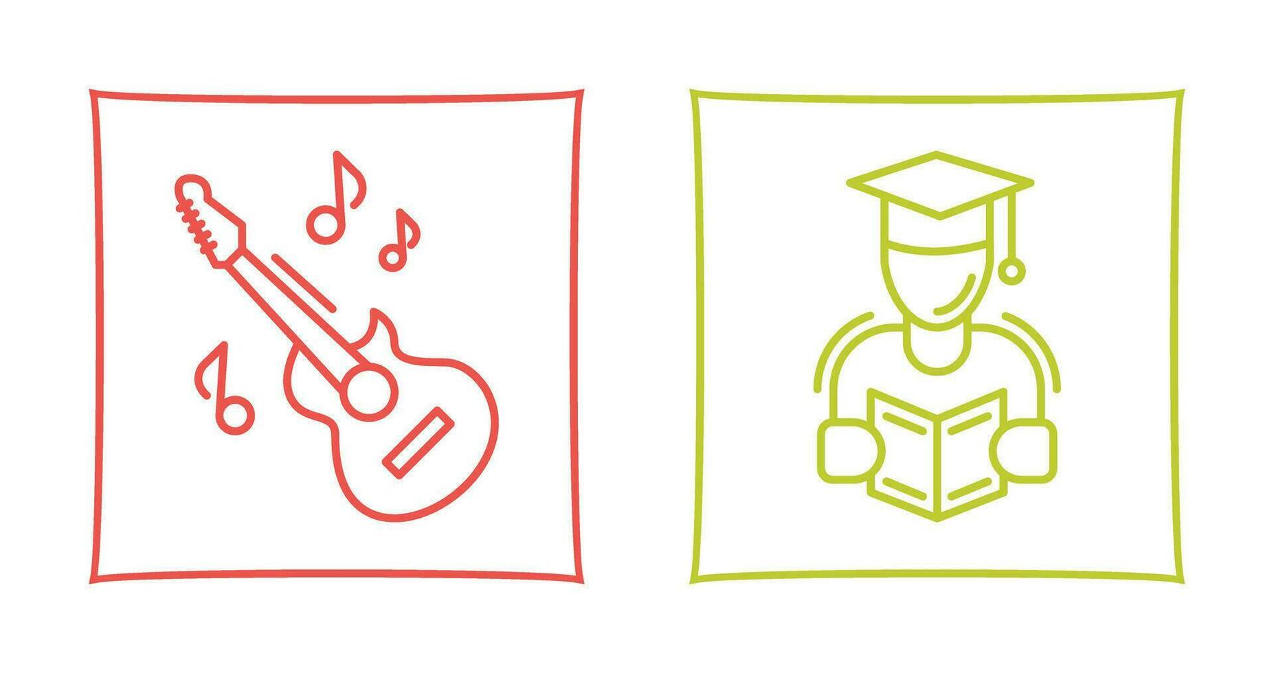Learning and Guitar Icon vector