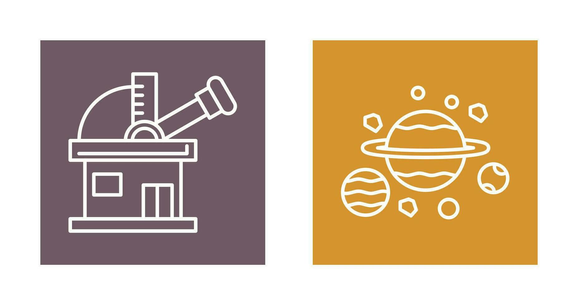observatory and planets Icon vector