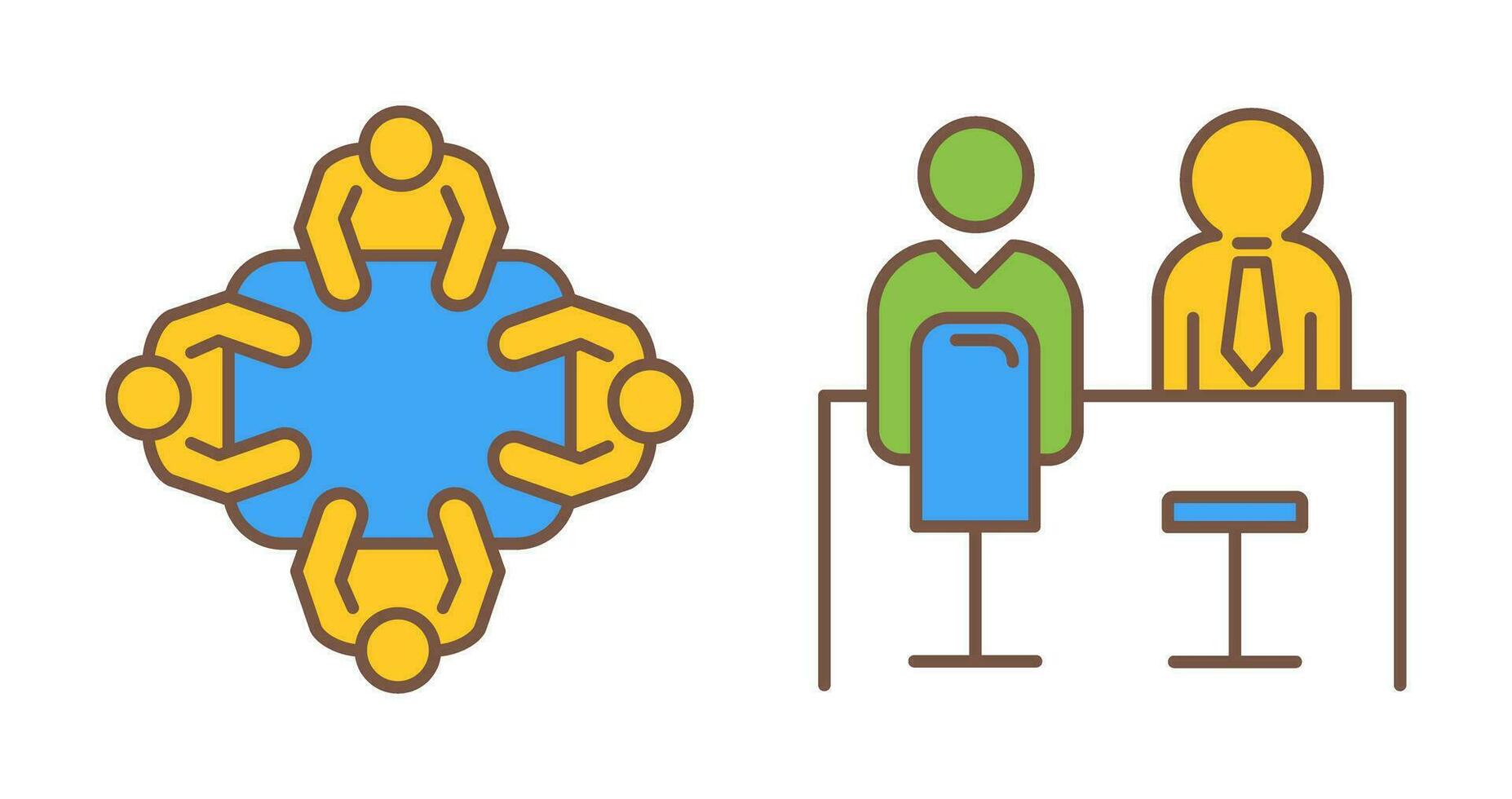 Staff Meeting and Employee Interview Icon vector