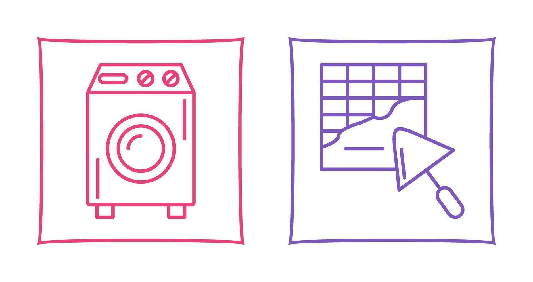 Washing Machine and Plastering Icon vector