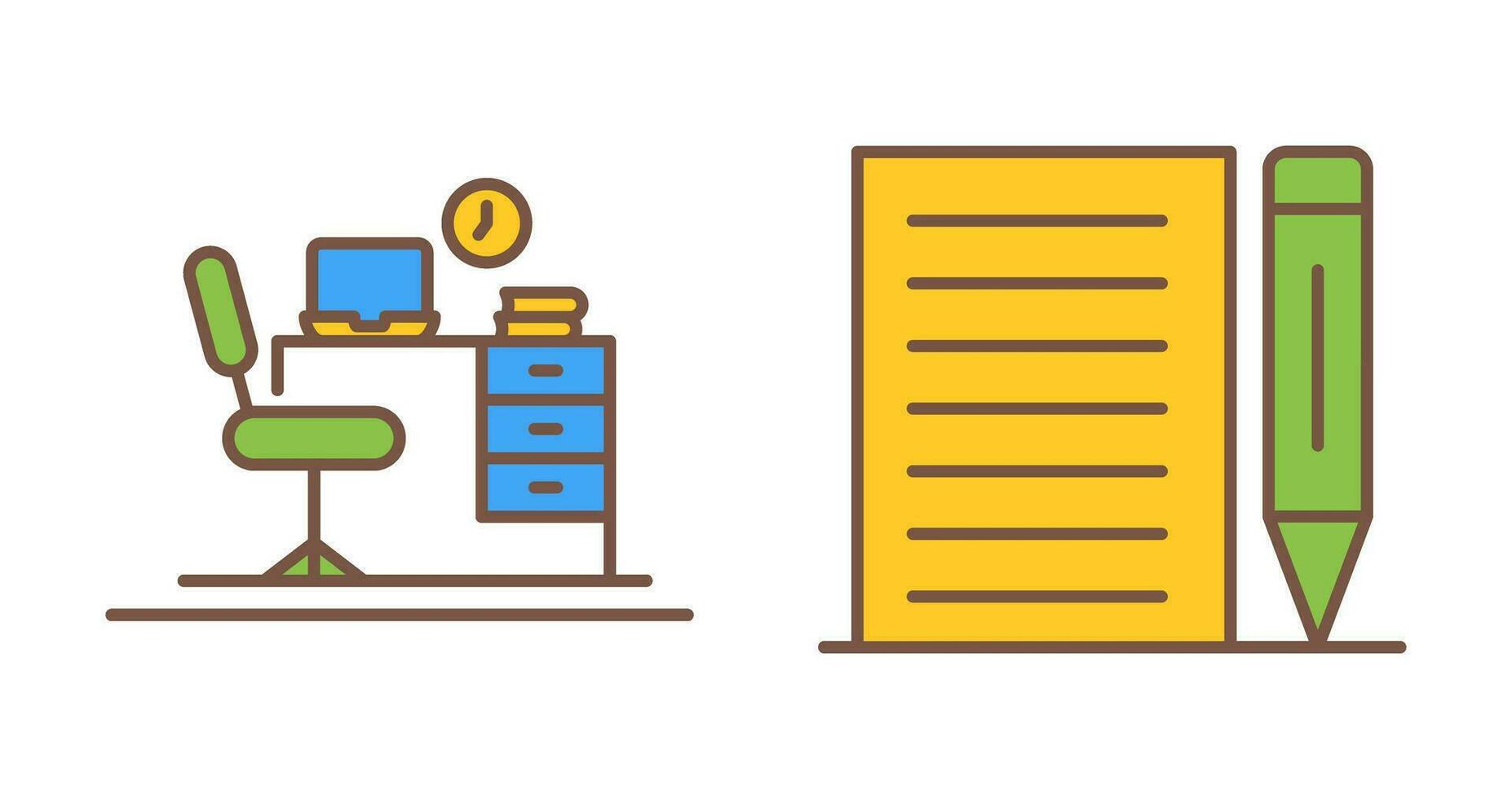 Office Desk and Note Icon vector