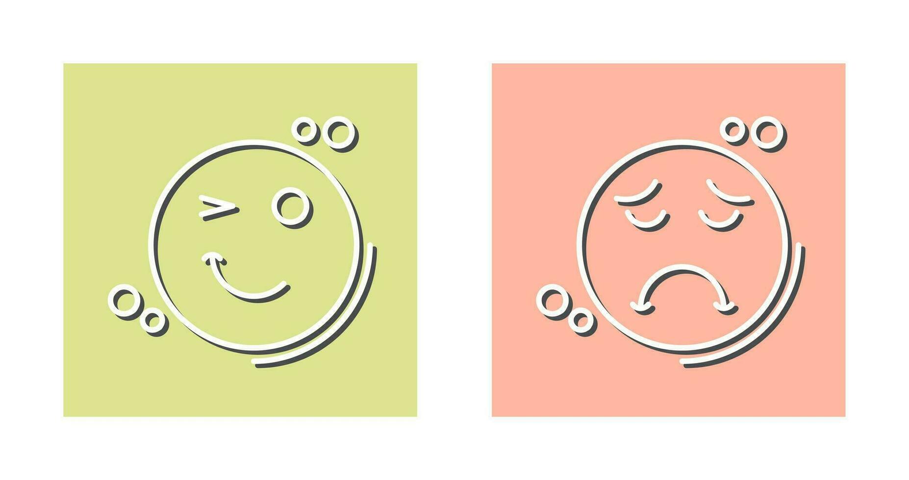 Wink and Sad Icon vector