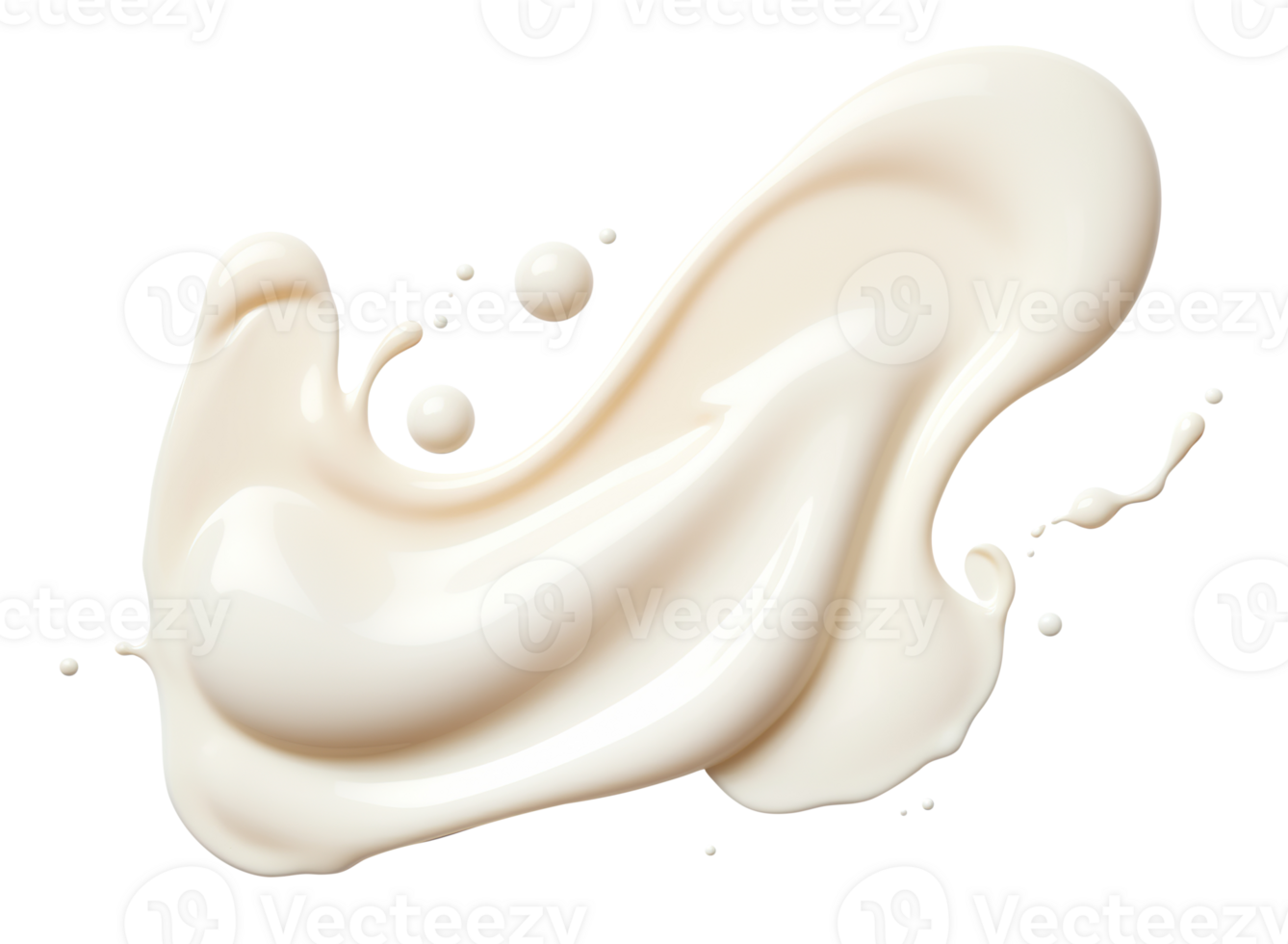 White cosmetic cream stroke on transparent background. Face creme, body lotion, moisturizer. Skin care, cut out liquid. Beauty make-up product smudge, smear. Creamy drop, splash. Generative AI. png