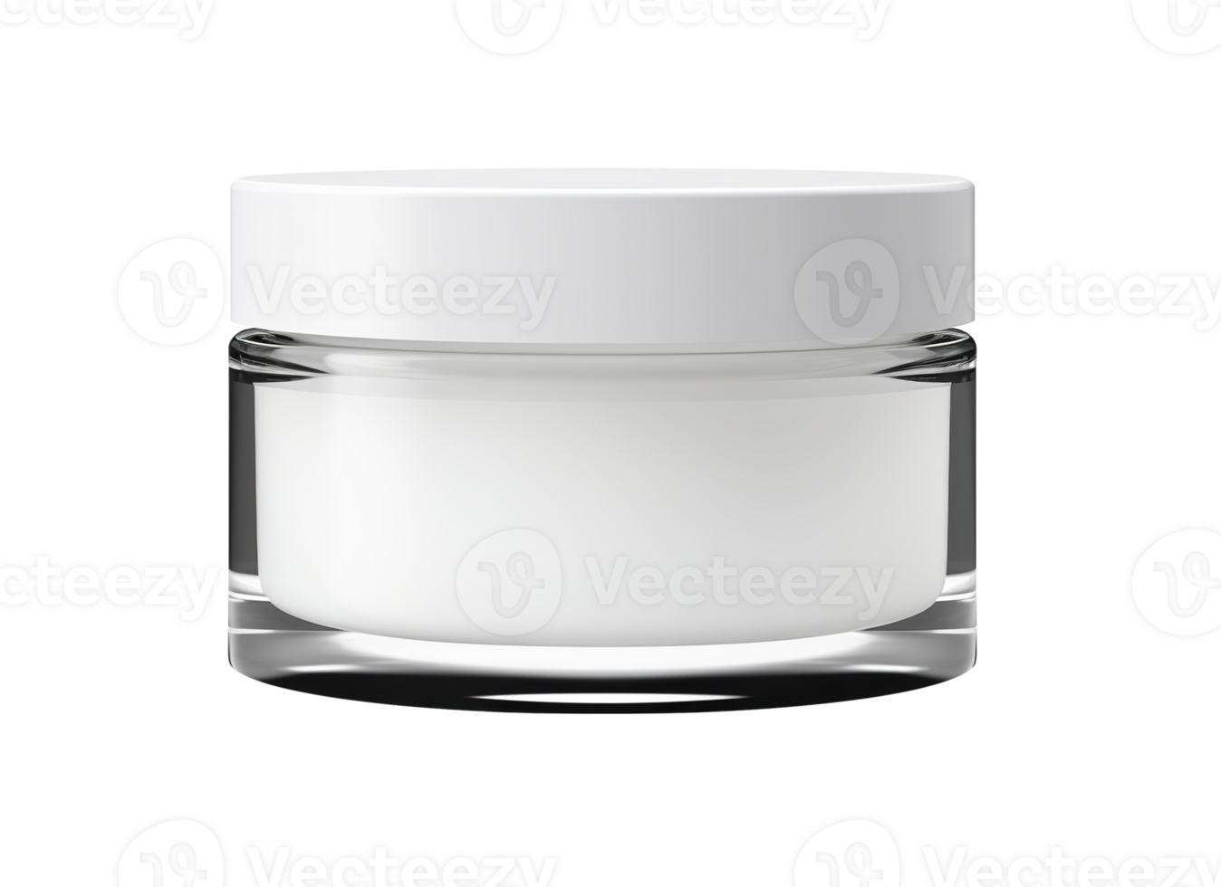 Blank, unbranded cosmetic cream jar on transparent background. Skin care product, cut out element. Glass container mockup. Skincare, beauty. Front view, ready for your label design. Generative AI. png