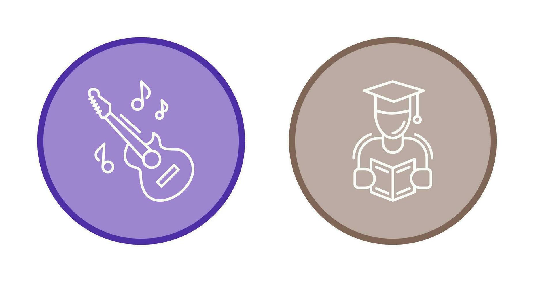 Learning and Guitar Icon vector