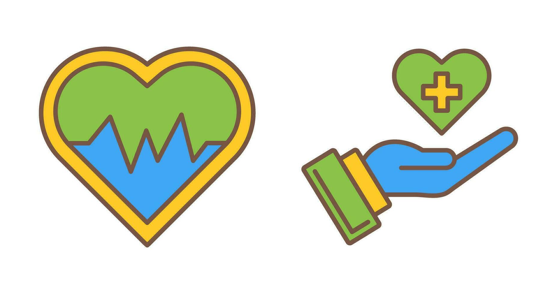 Heart Beat and Healthcare Icon vector