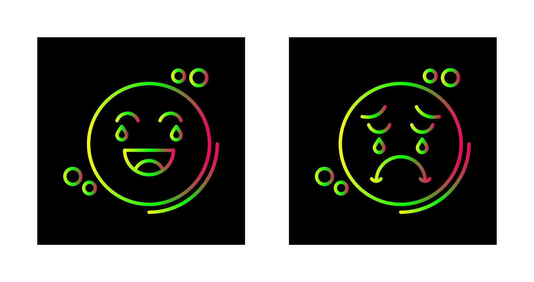 Loughing and Unhappy Icon vector