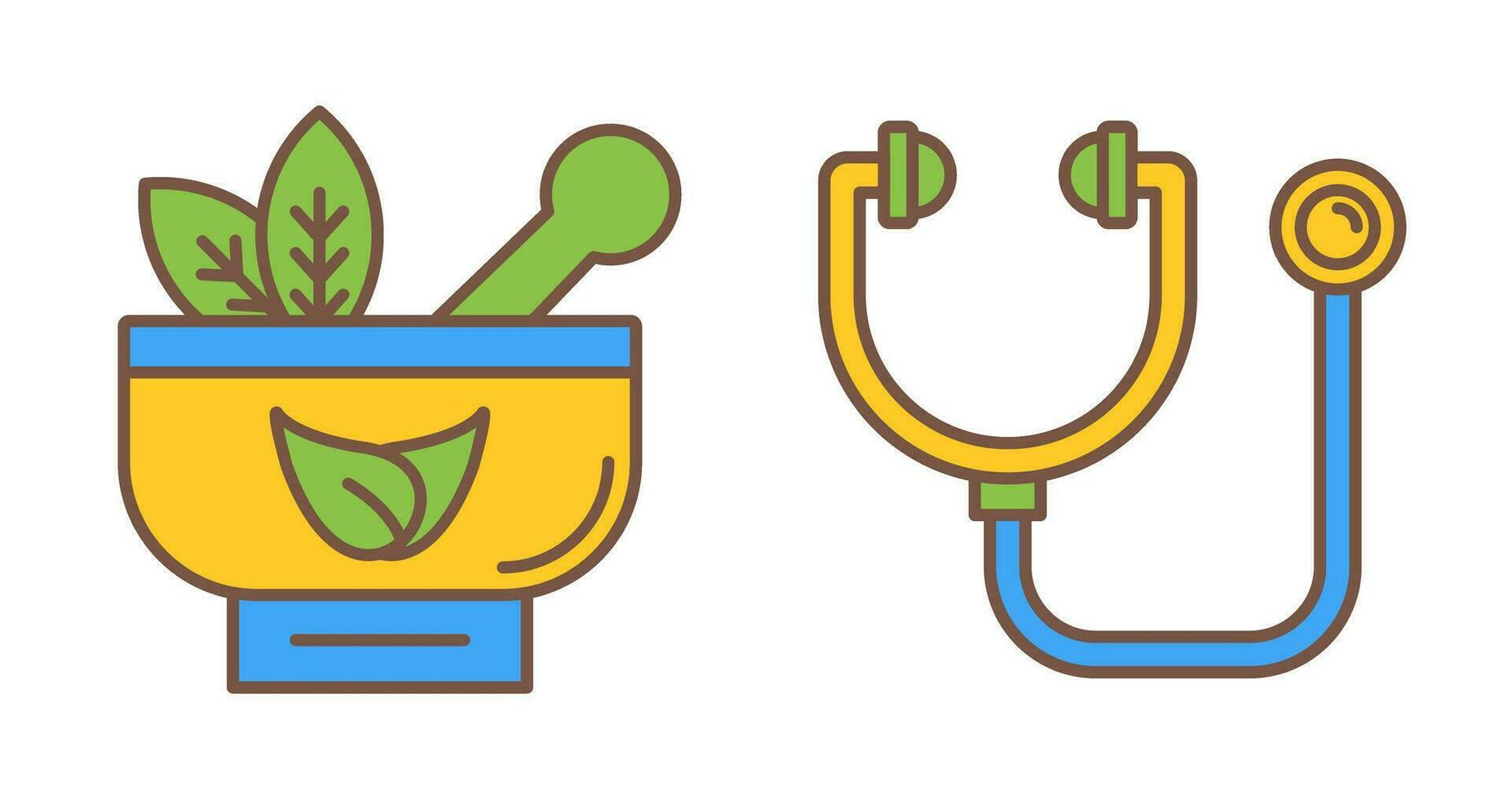 Ayurvedic and Stethoscope Icon vector