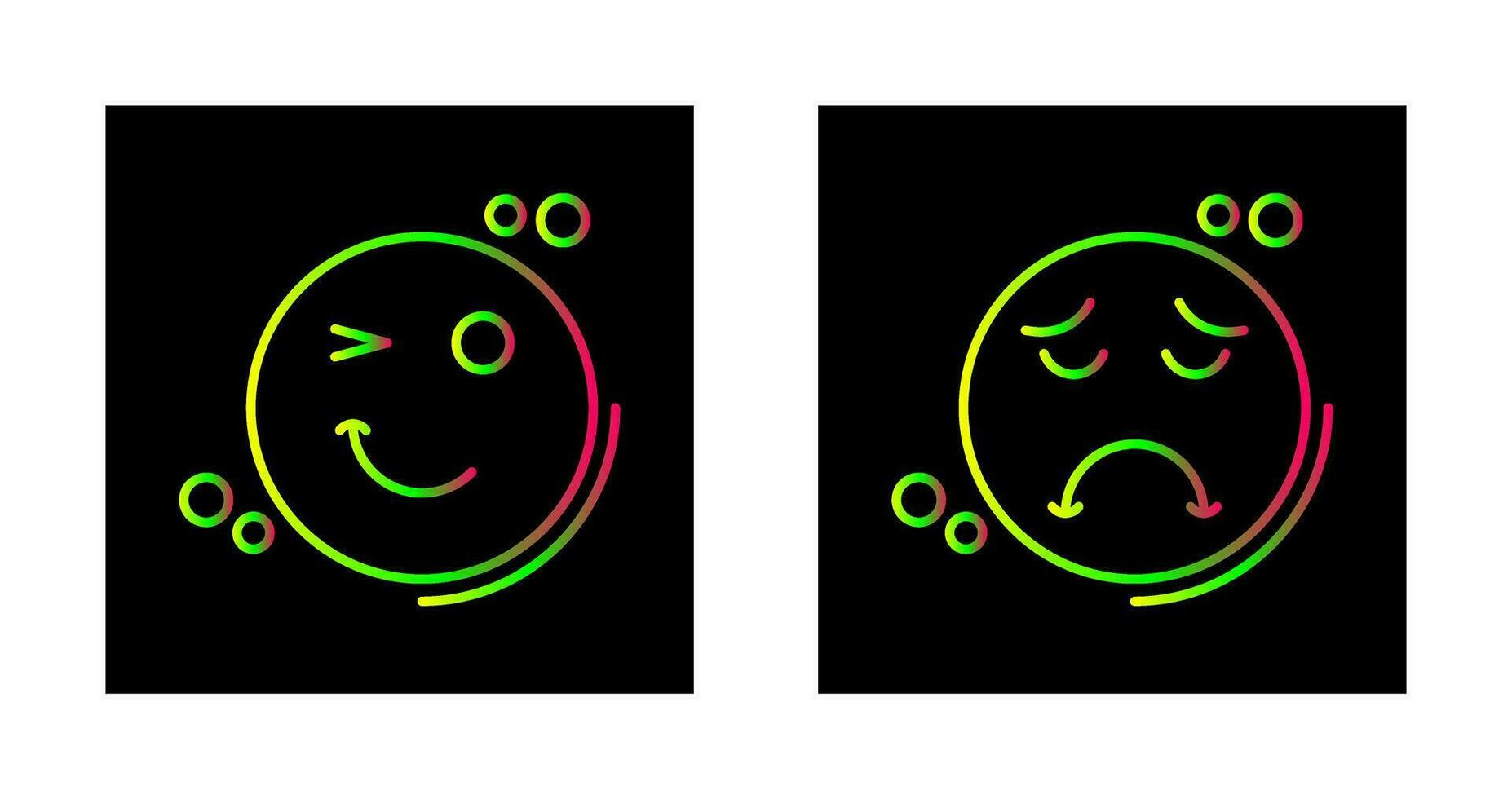 Wink and Sad Icon vector