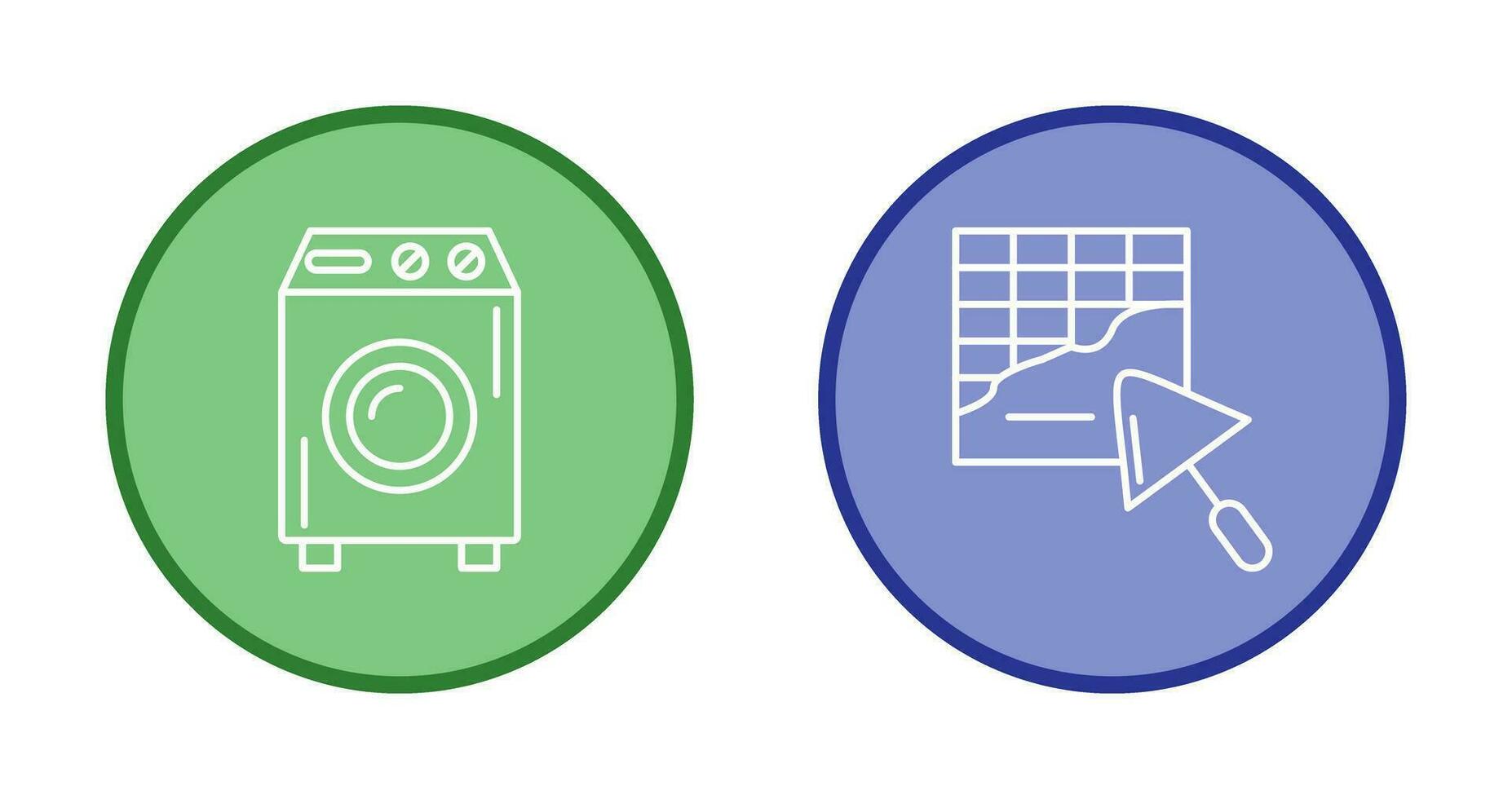 Washing Machine and Plastering Icon vector