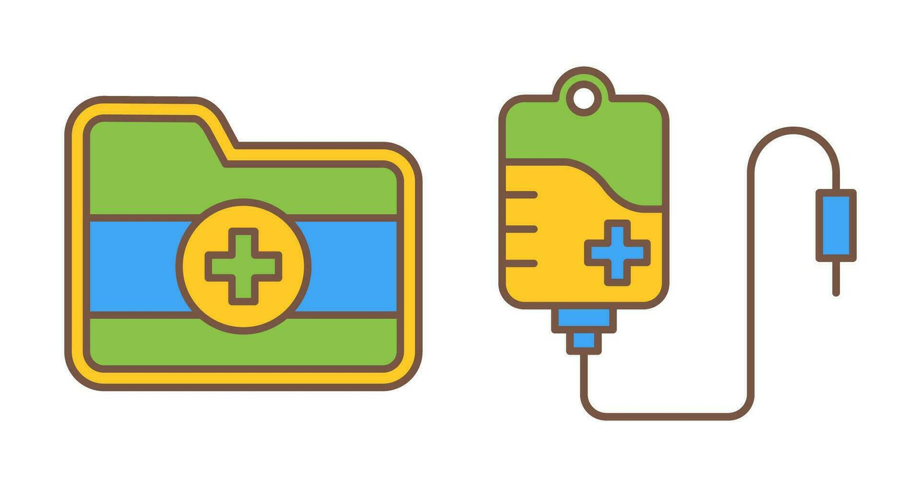 Folder and Blood Bag Icon vector