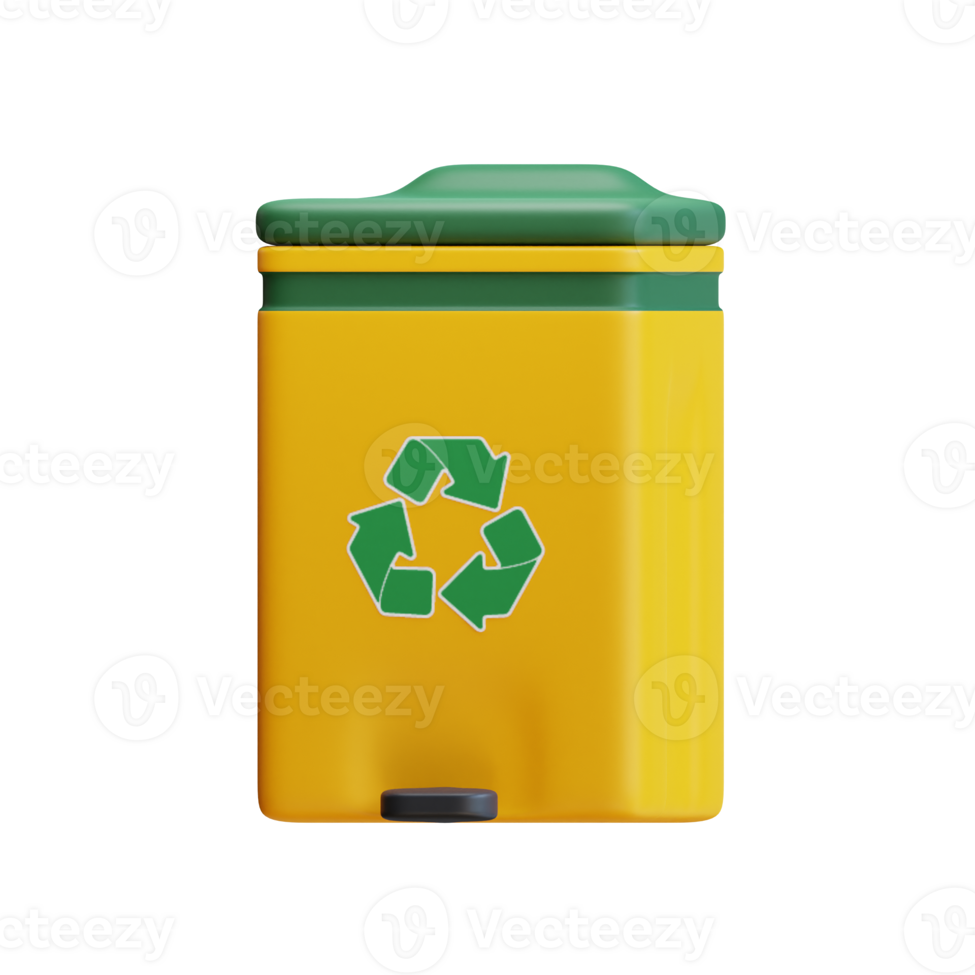 3d yellow bin Green ecology icon, recycle, renewable, go green. 33020886 PNG