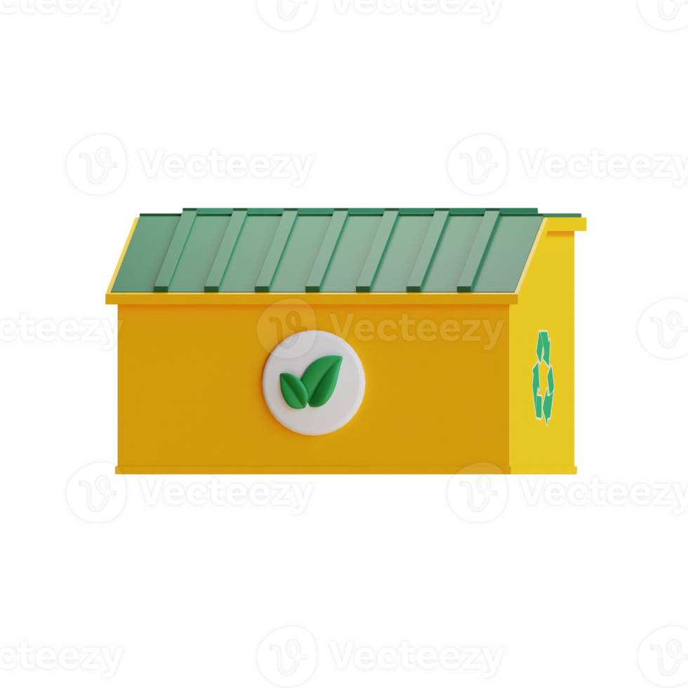 3d reciclar bin verde ecologia ícone, renovável, ir verde. png