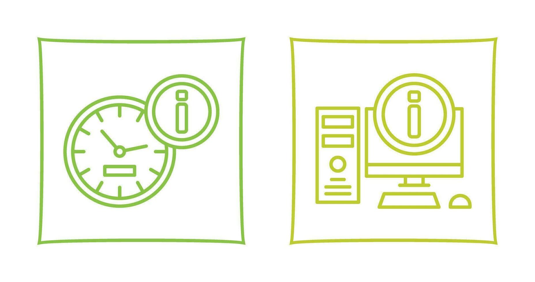 clock and computer Icon vector