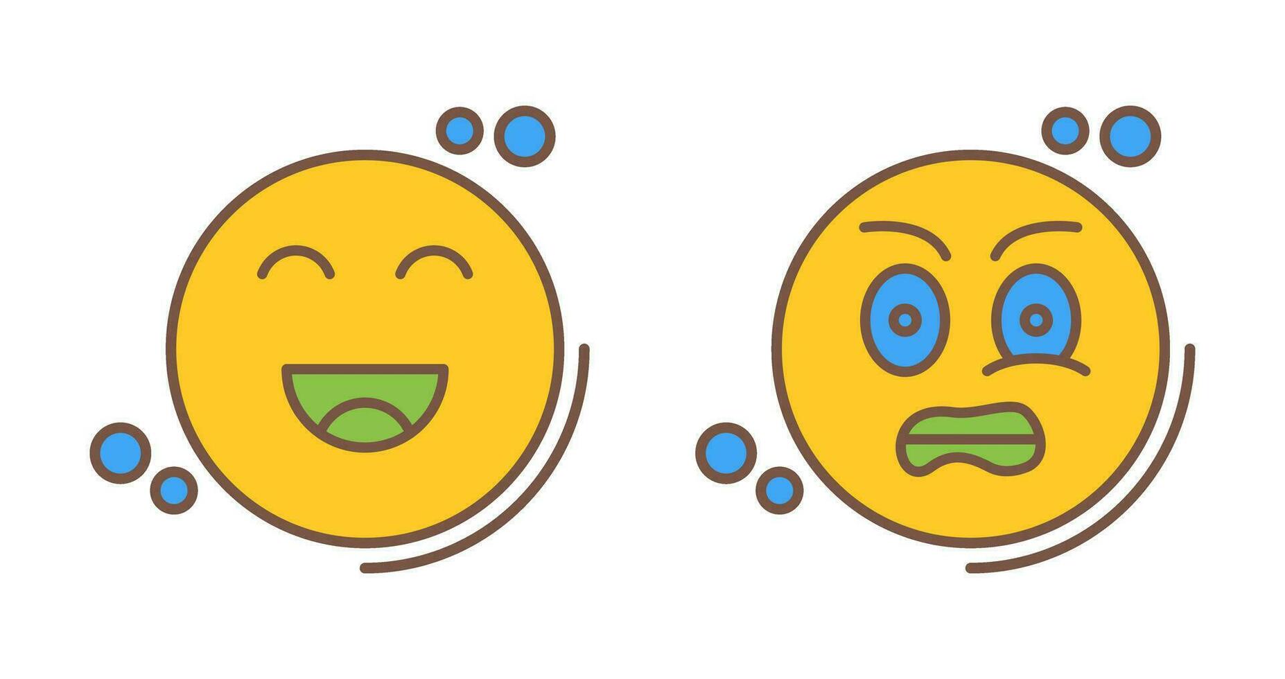 Happiness and Grimacing Icon vector