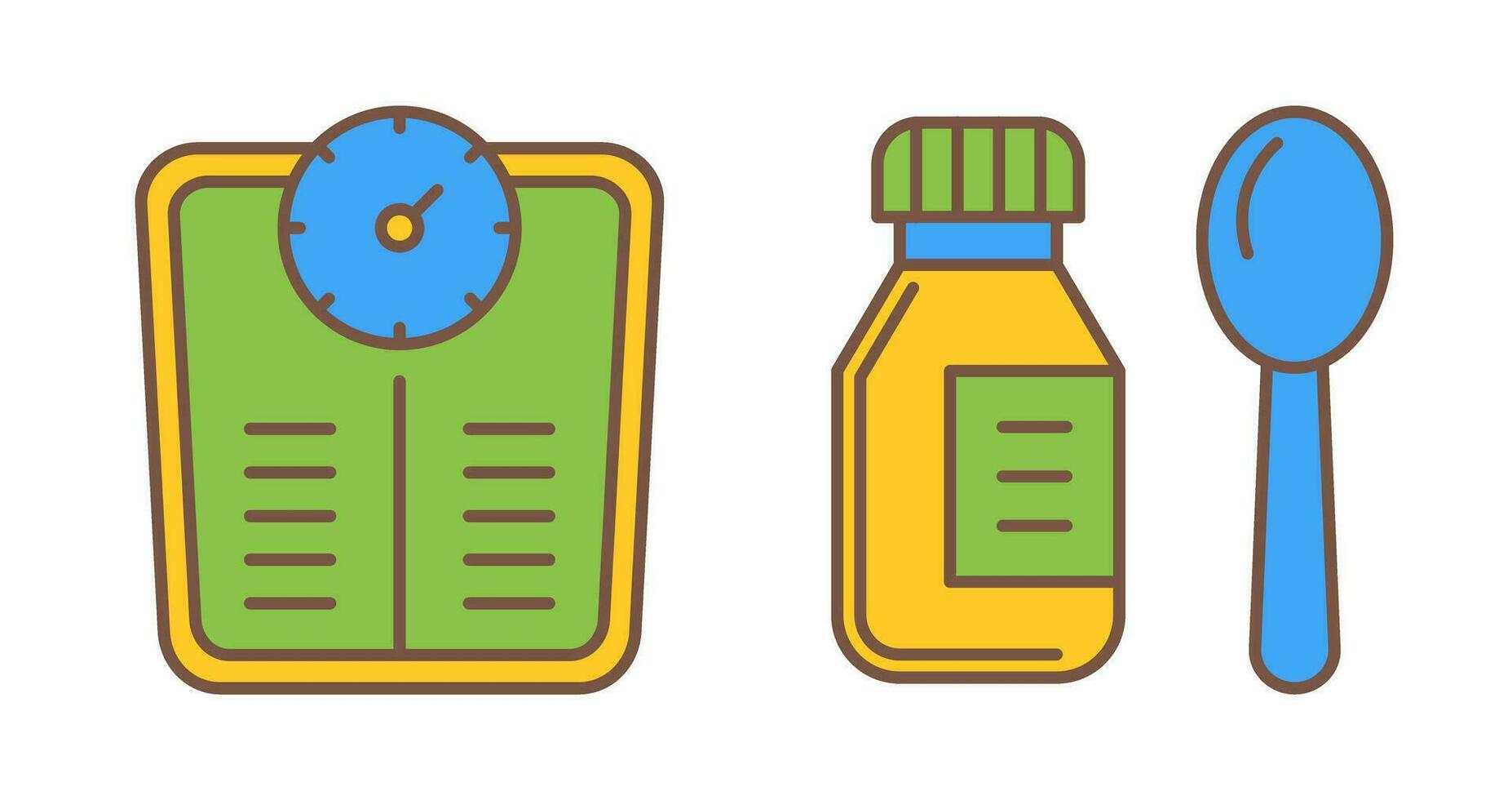 Weight Scale and Syrup Icon vector
