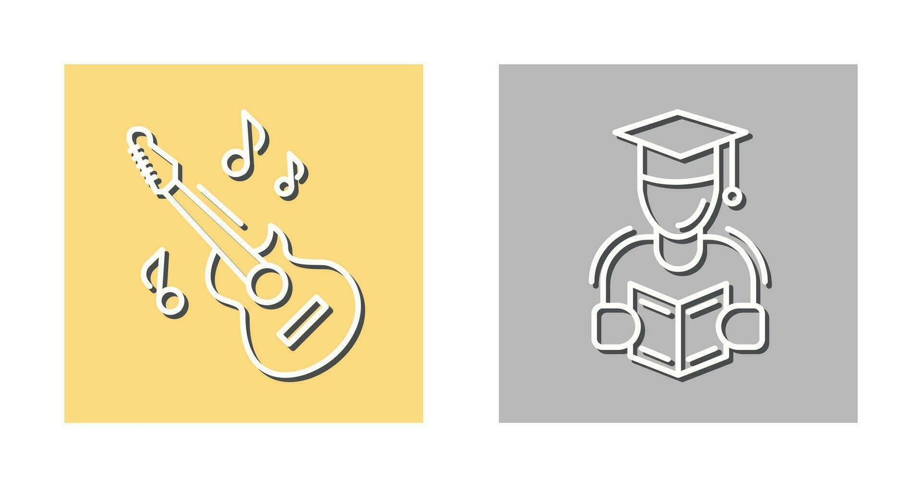 Learning and Guitar Icon vector