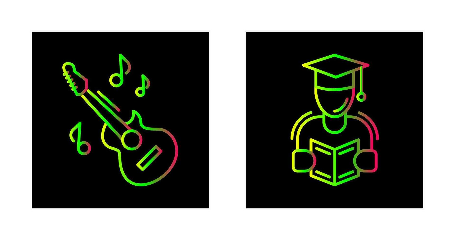 Learning and Guitar Icon vector