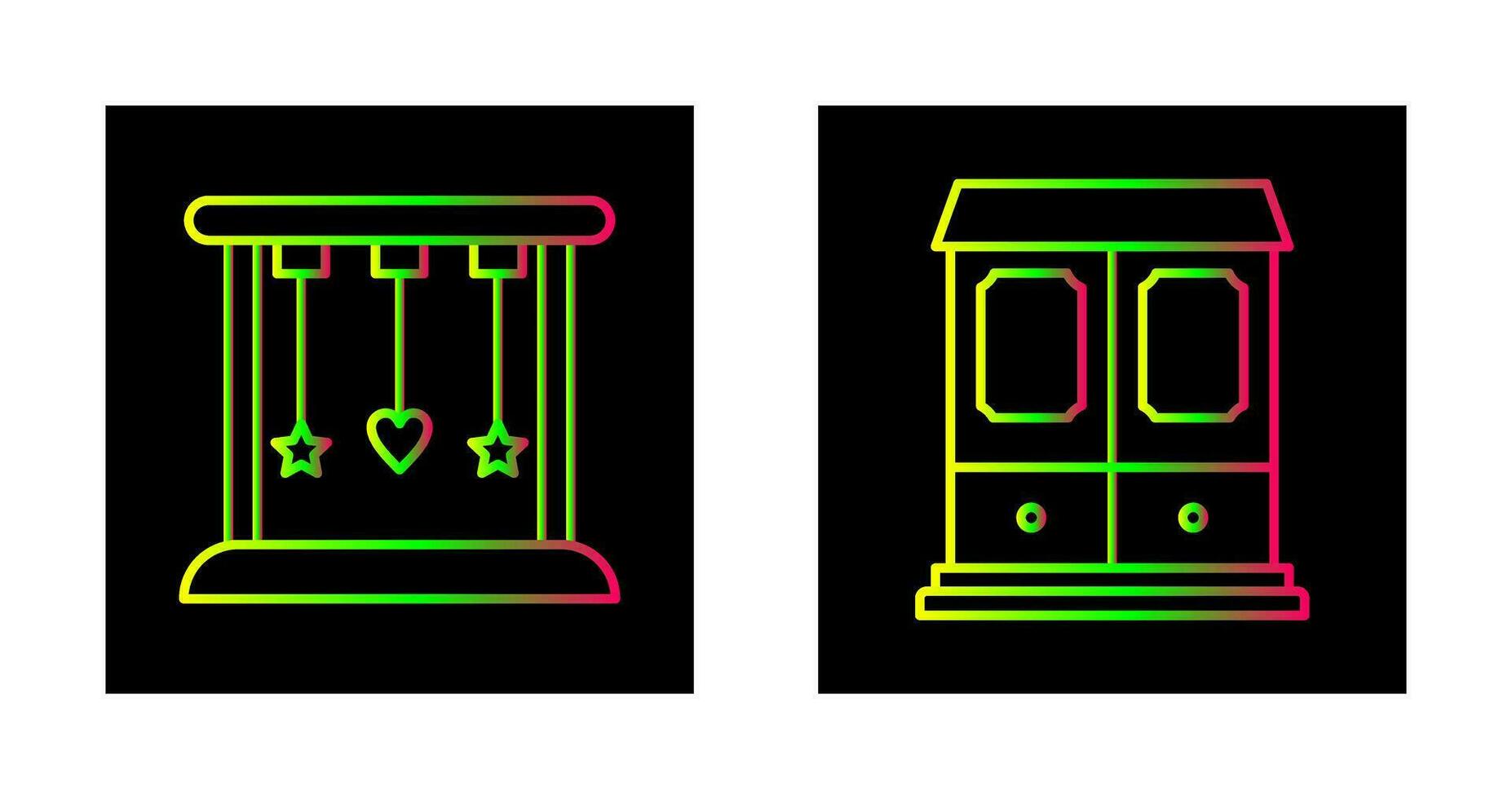 cuna y guardarropa iconov vector