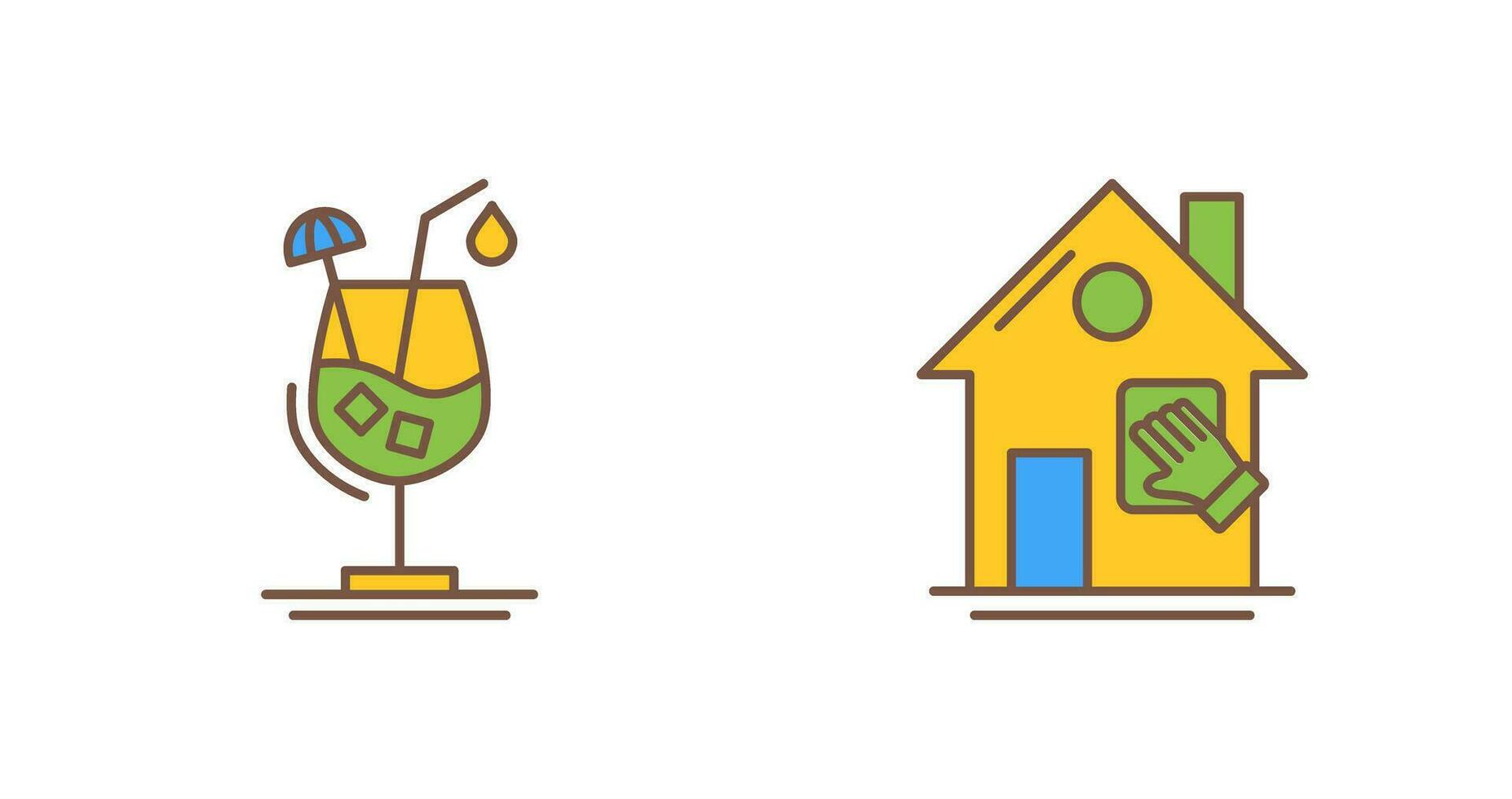 Fresh Juice and House Cleaning Icon vector