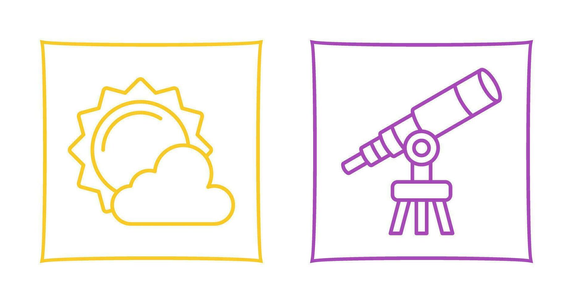 sun and telescope Icon vector