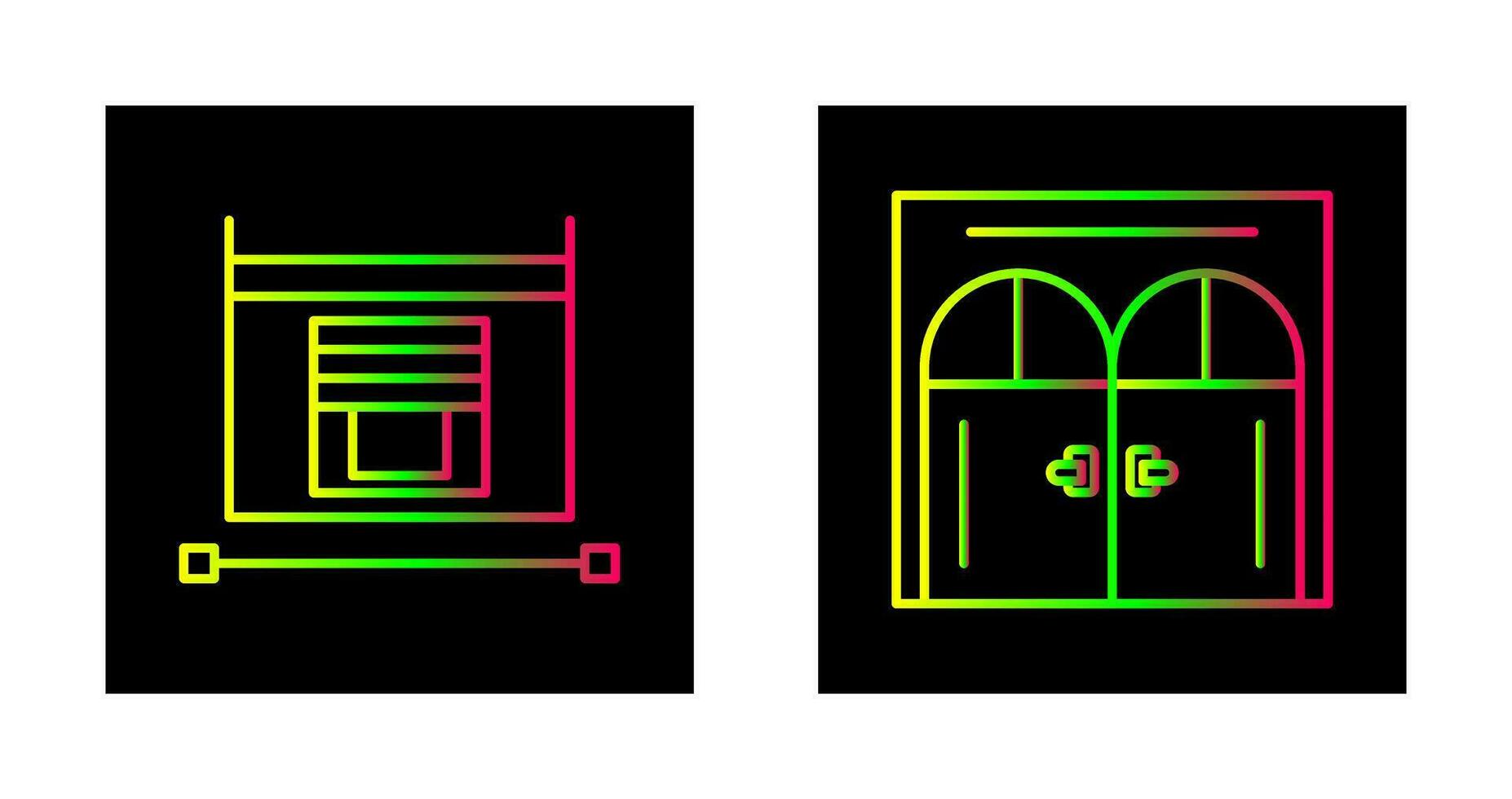 Blind and Door Icon vector
