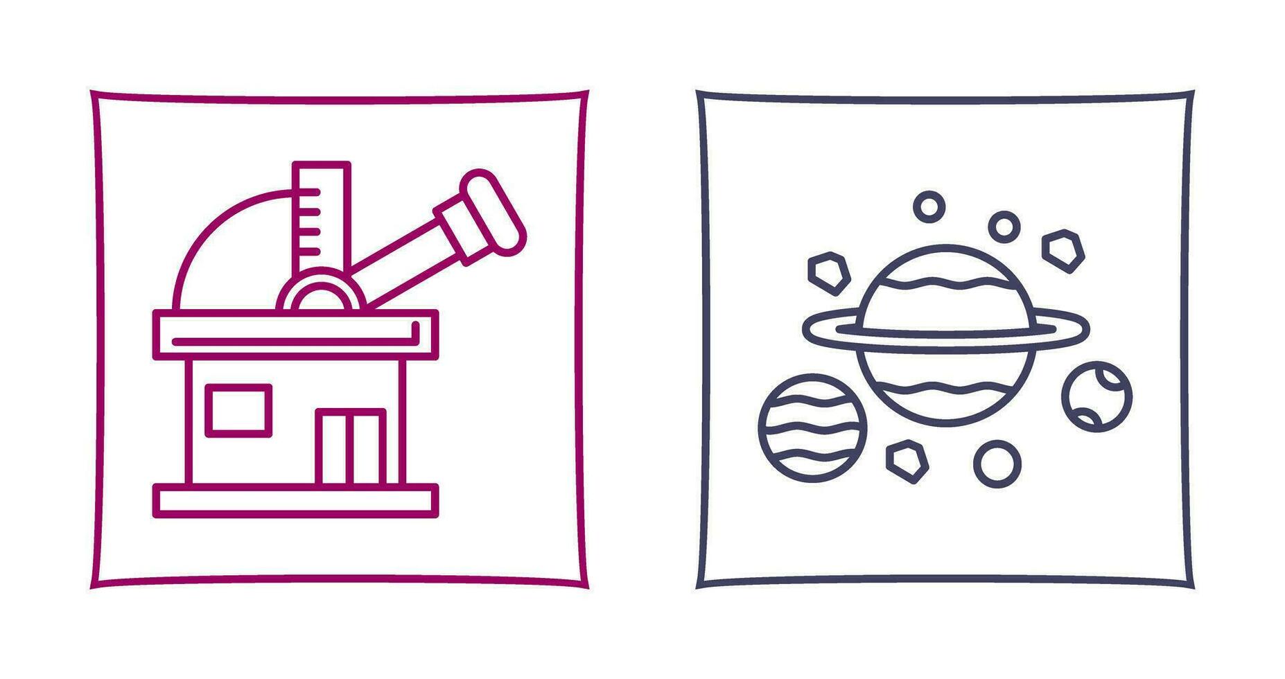 observatory and planets Icon vector