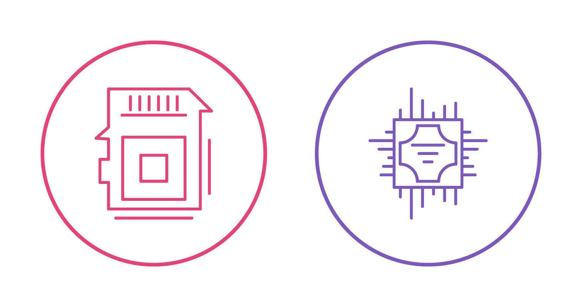 Sd Card and Cpu Icon vector