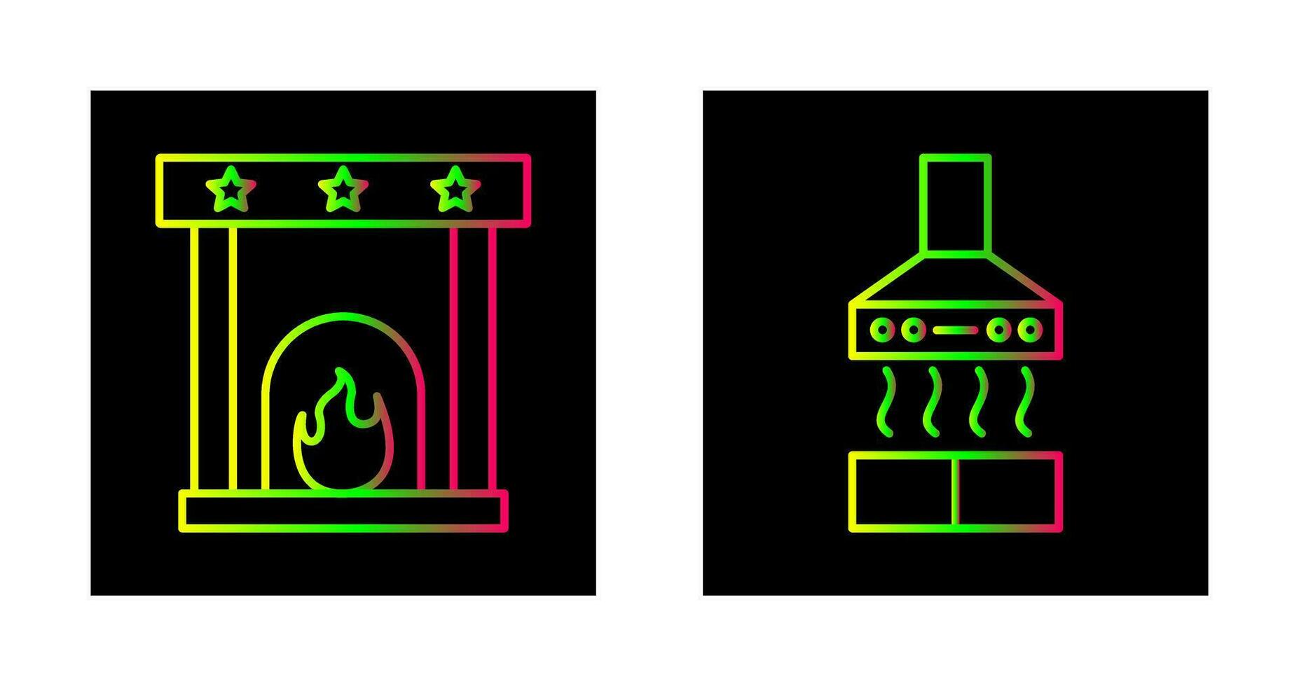 Fireplace and Extractor Hood Icon vector