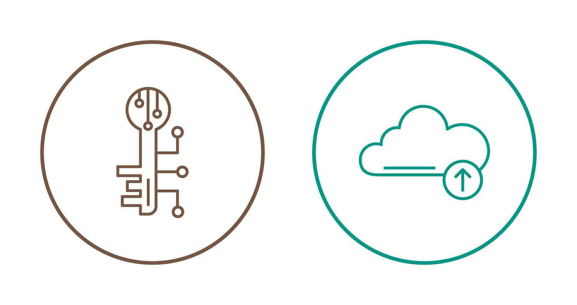 Electronic Key and Upload Icon vector