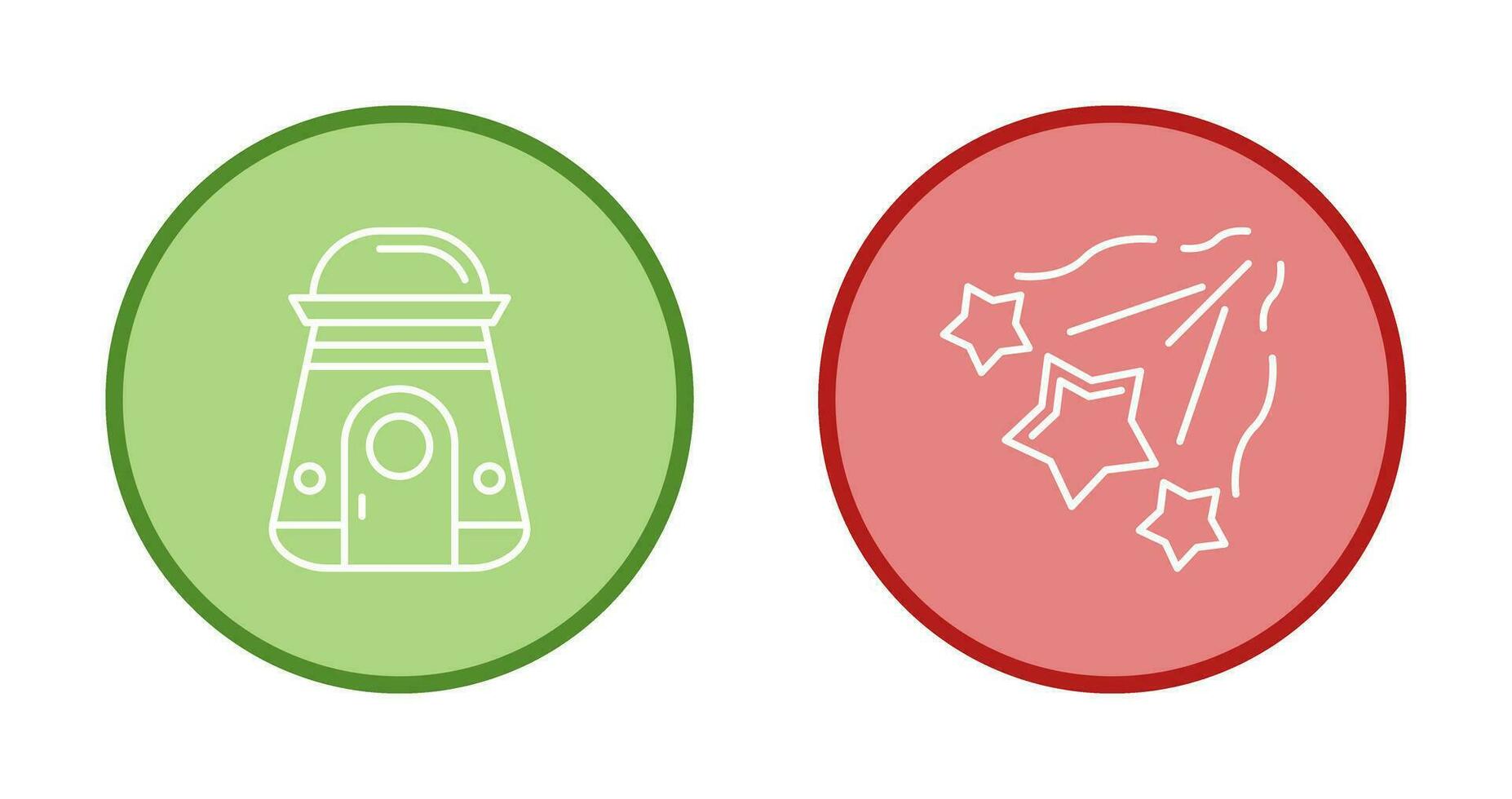 space capsule And falling stars Icon vector